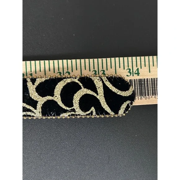 Vintage Elite Women's Black Velvet‎ Scroll Belt Gold Buckle Size M Sparkle
80s - Picture 8 of 8